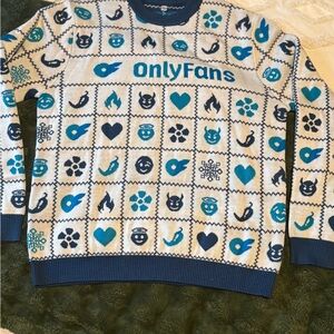 Blue and White Sweater only fans